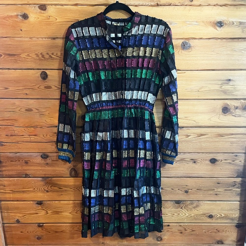 DoDo Bar Or Black Metallic Cocktail Mini Dress